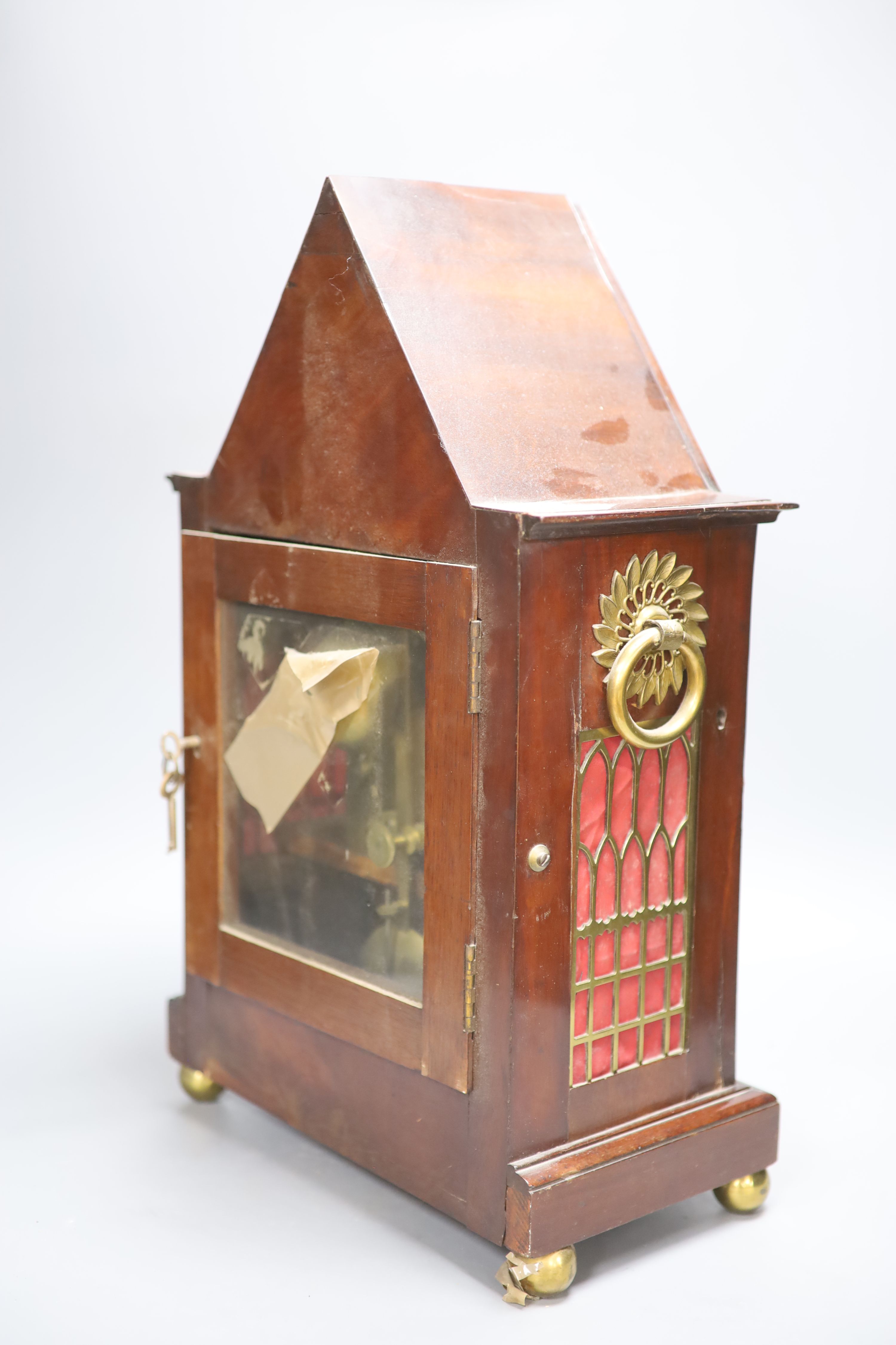 Thomas Hubbard of Dorking, An early Victorian mahogany twin fusee bracket clock, height 48cm